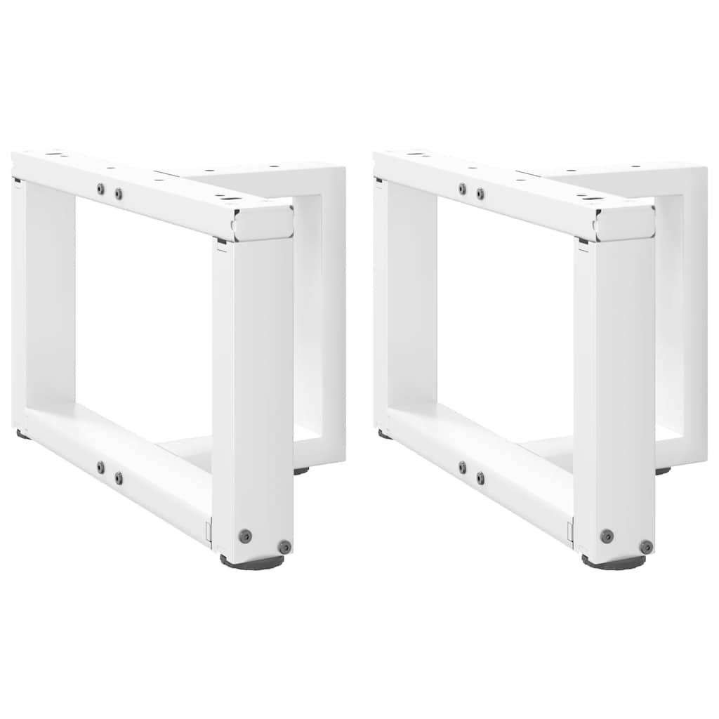 2 db fehér, T-alakú dohányzóasztal láb 50x25x(30-31) cm acél dohányzóasztal láb