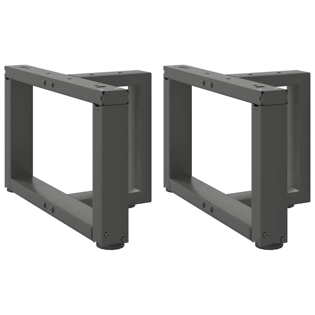 2 db antracitszürke, T-alakú acél dohányzóasztal láb 50x25x(30-31) cm
