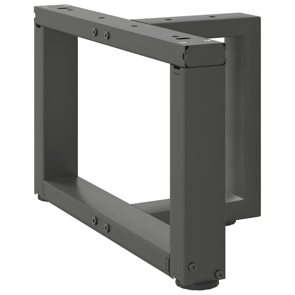 2 db antracitszürke, T-alakú acél dohányzóasztal láb 50x25x(30-31) cm