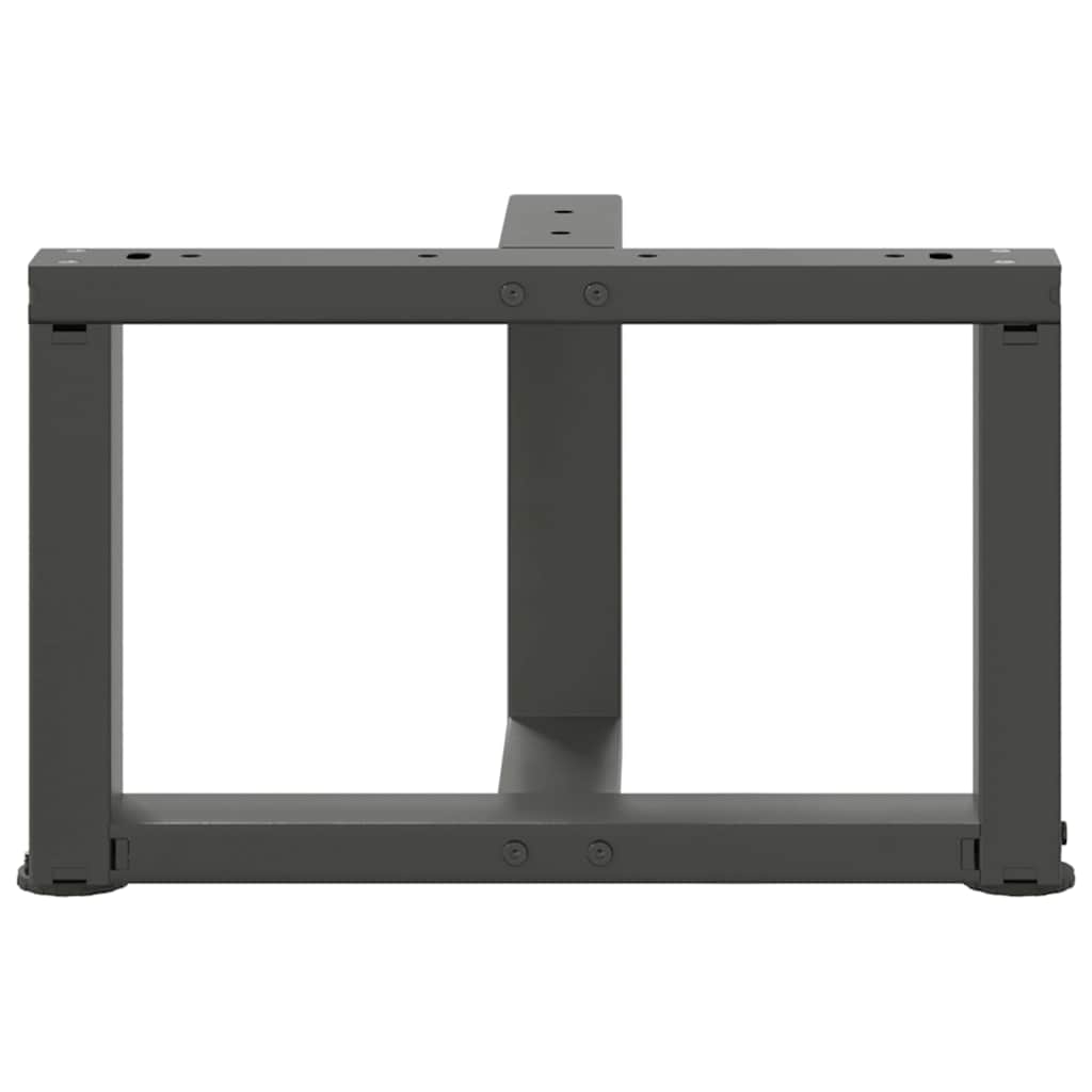 2 db antracitszürke, T-alakú acél dohányzóasztal láb 50x25x(30-31) cm
