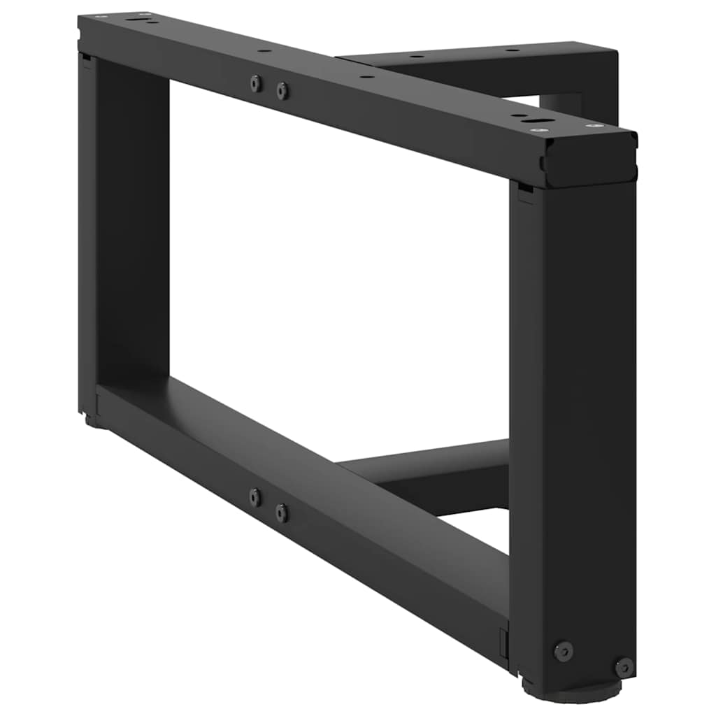 2 db fekete, T-alakú acél dohányzóasztal láb 60x25x(30-31) cm