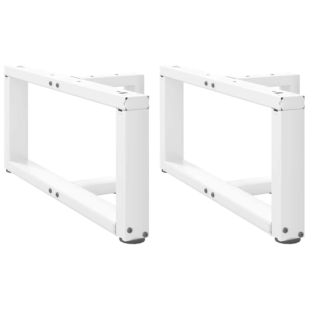 2 db fehér, T-alakú dohányzóasztal láb 60x25x(30-31) cm acél dohányzóasztal láb