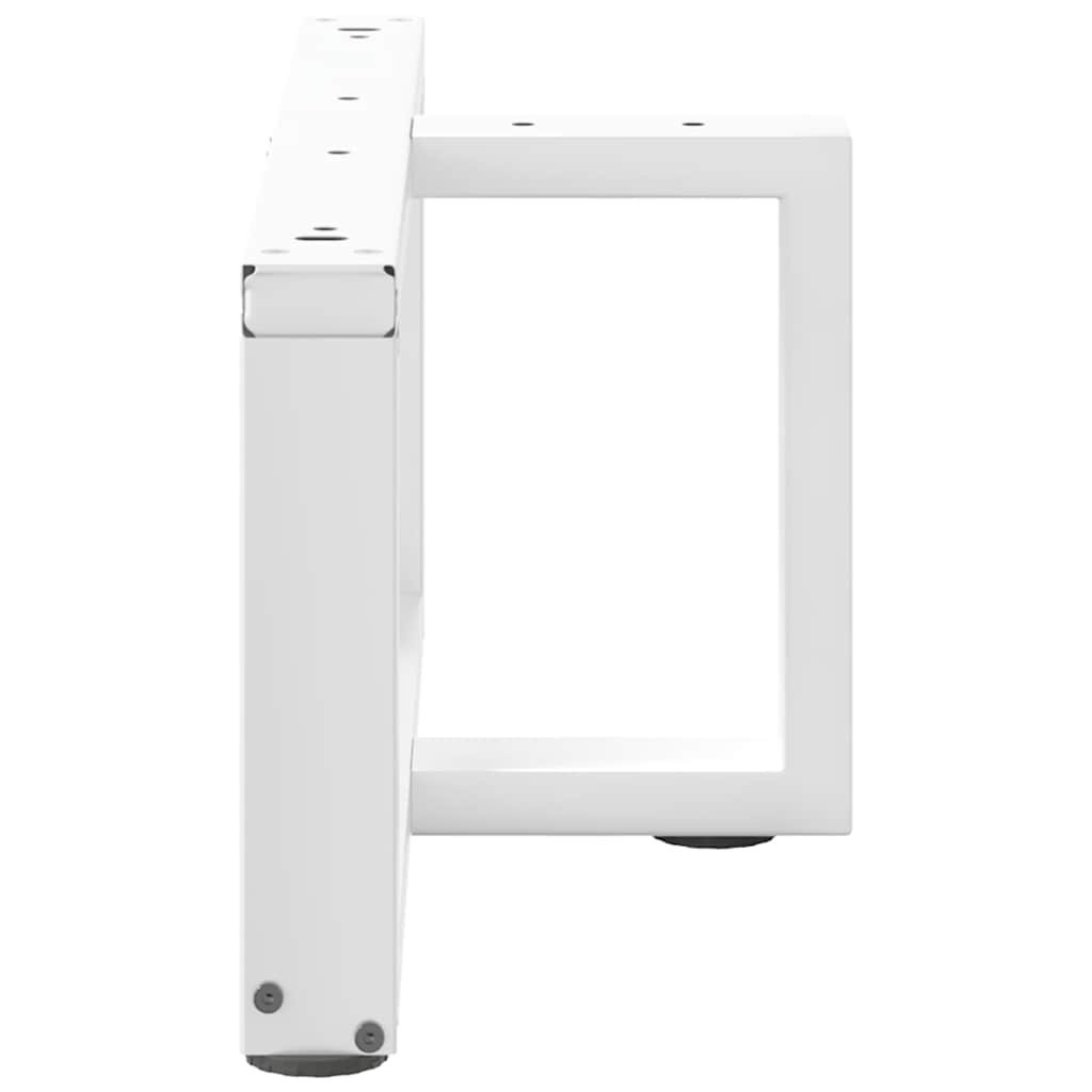 2 db fehér, T-alakú dohányzóasztal láb 60x25x(30-31) cm acél dohányzóasztal láb