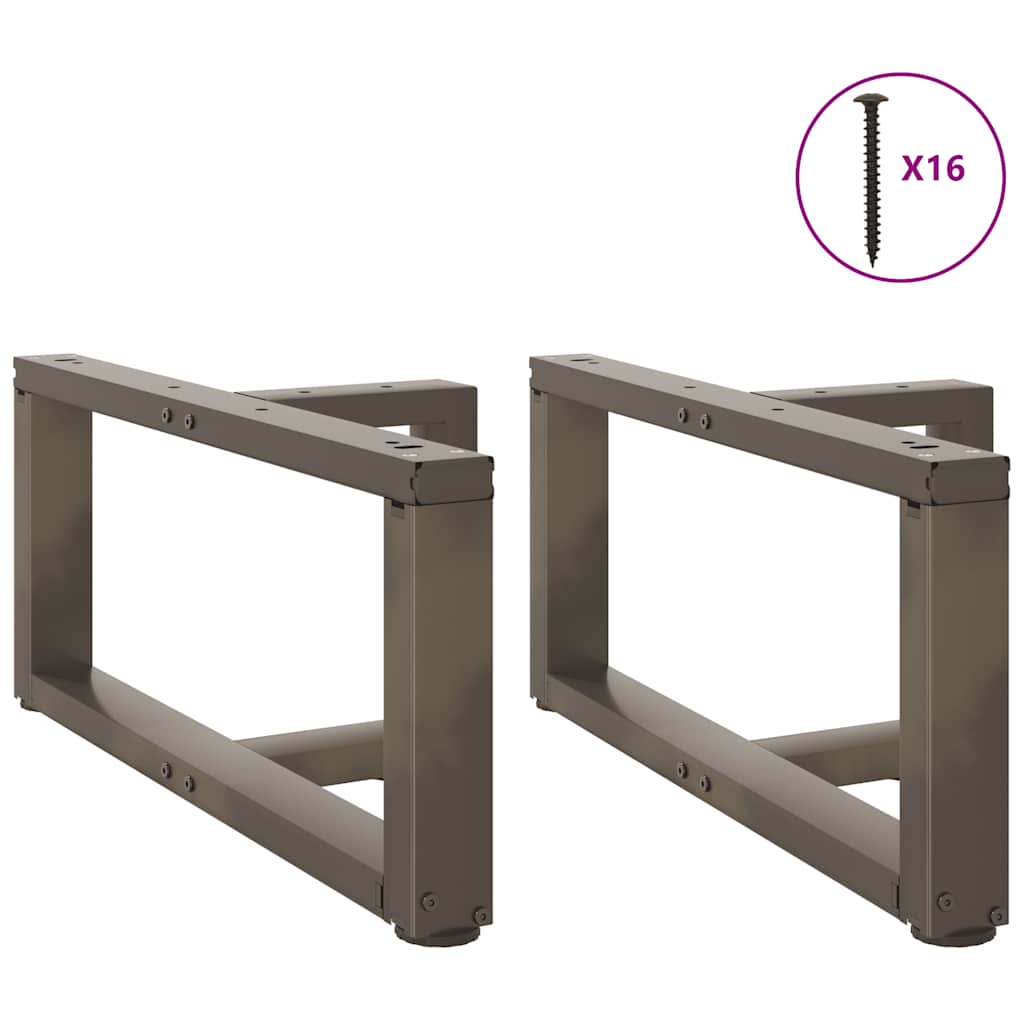 2 db fekete, T-alakú acél dohányzóasztal láb 60x25x(30-31) cm