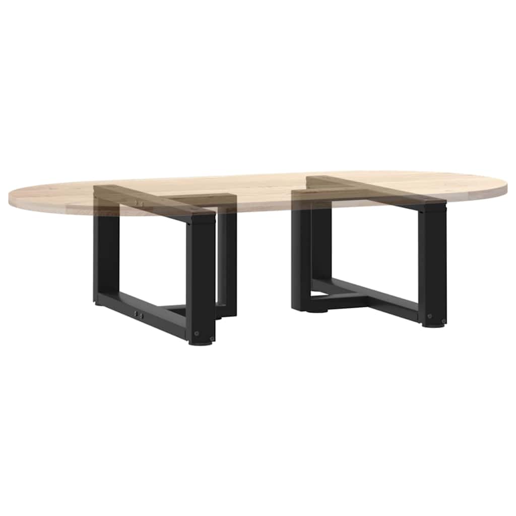 2 db fekete, T-alakú acél dohányzóasztal láb 70x25x(30-31) cm
