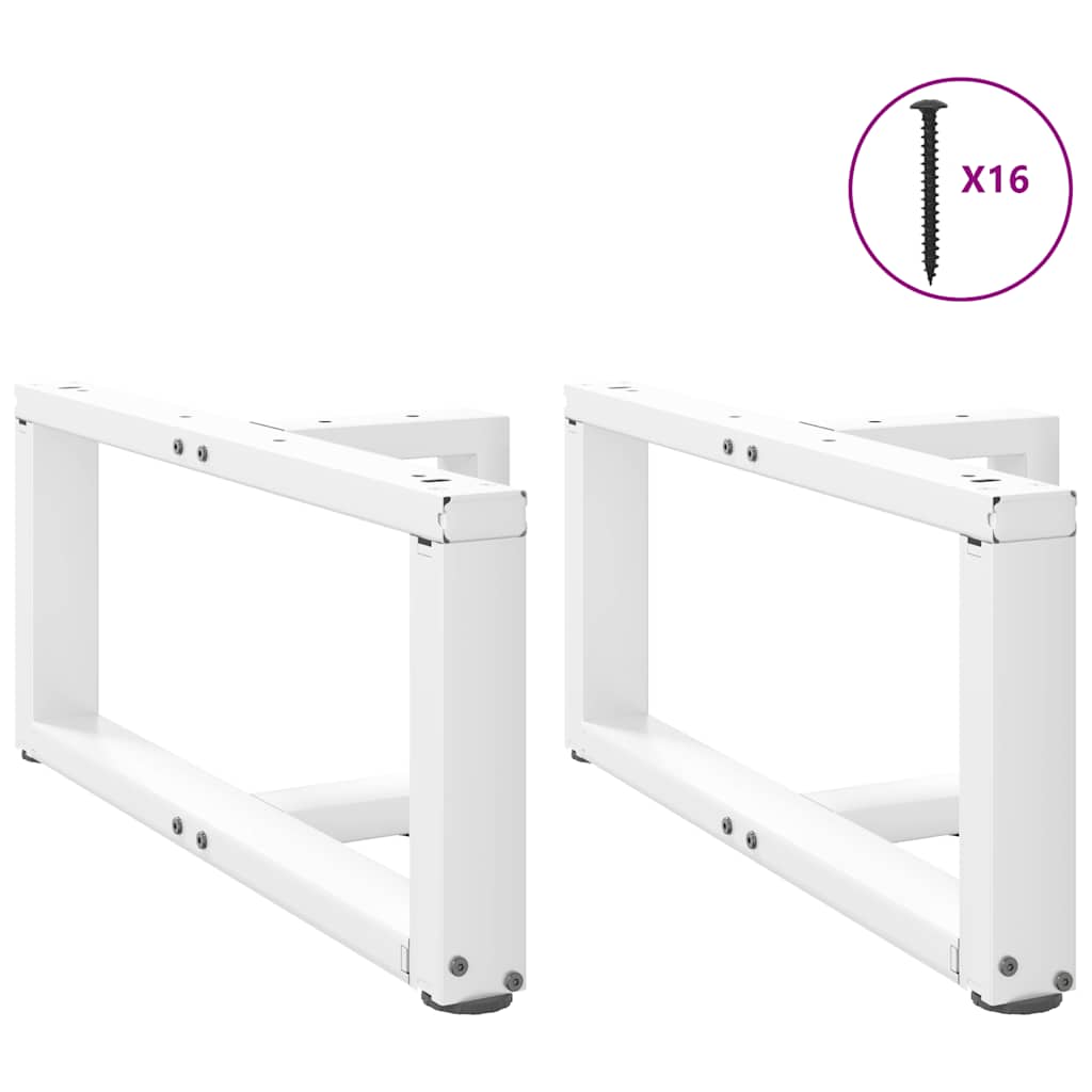 2 db fehér, T-alakú dohányzóasztal láb 70x25x(30-31) cm acél dohányzóasztal láb