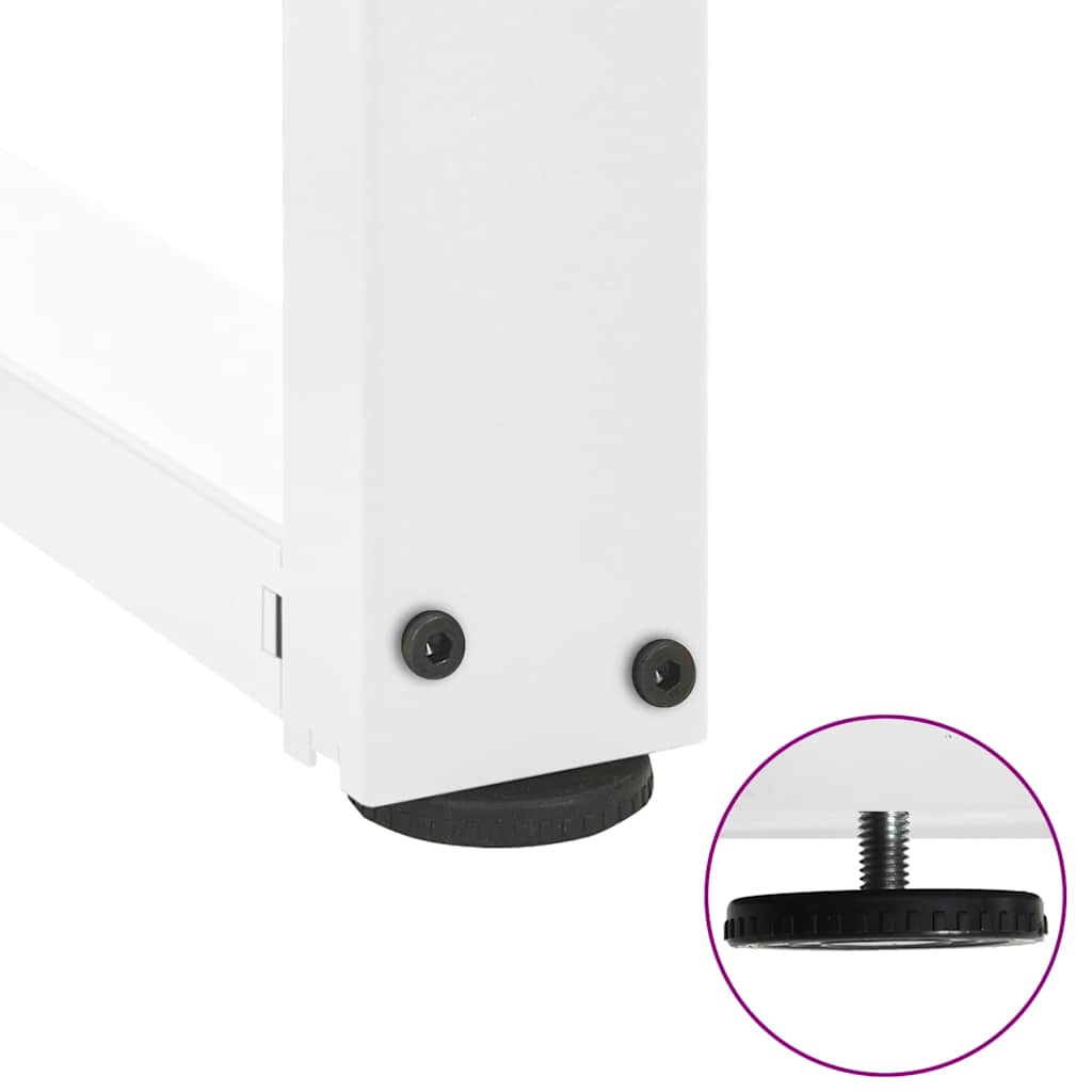2 db fehér, T-alakú dohányzóasztal láb 70x25x(30-31) cm acél dohányzóasztal láb