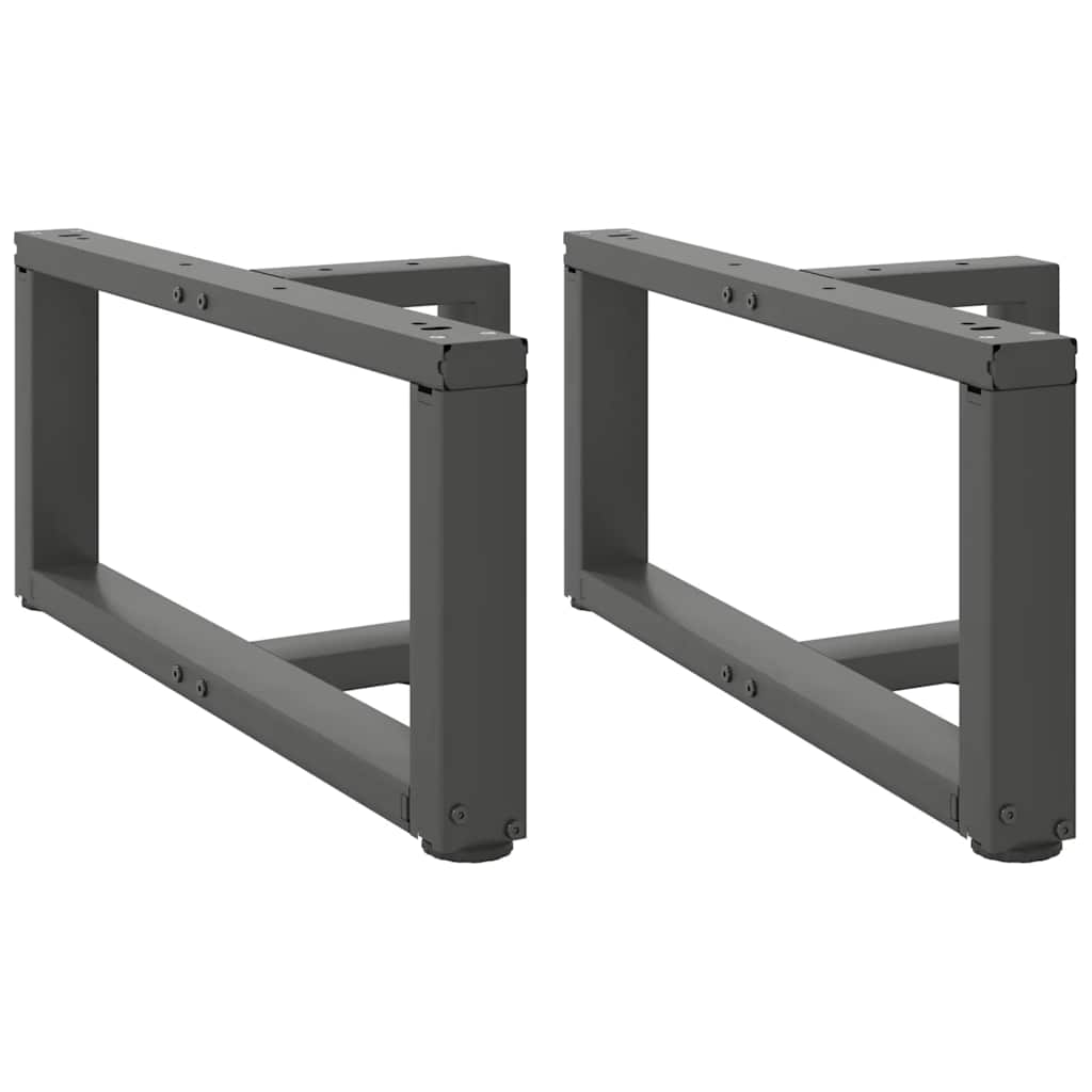2 db antracitszürke, T-alakú acél dohányzóasztal láb 70x25x(30-31) cm