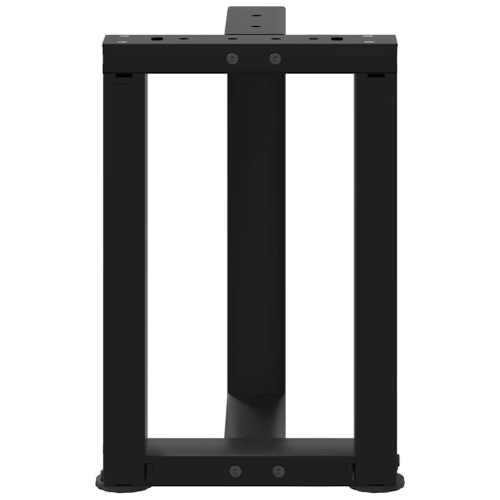 2 db fekete, T-alakú acél dohányzóasztal láb 28x25x(42-43) cm