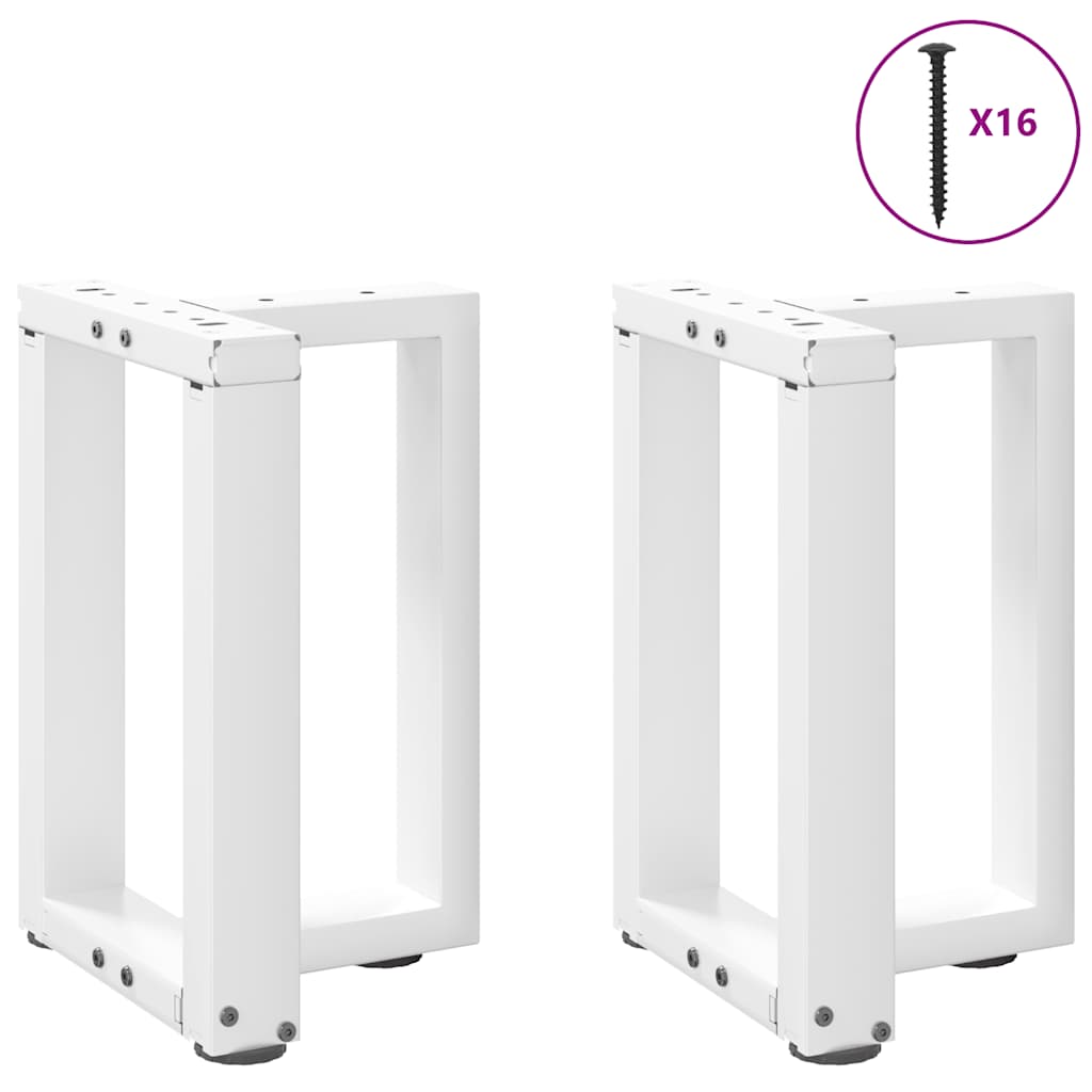 2 db fehér, T-alakú dohányzóasztal láb 28x25x(42-43) cm acél