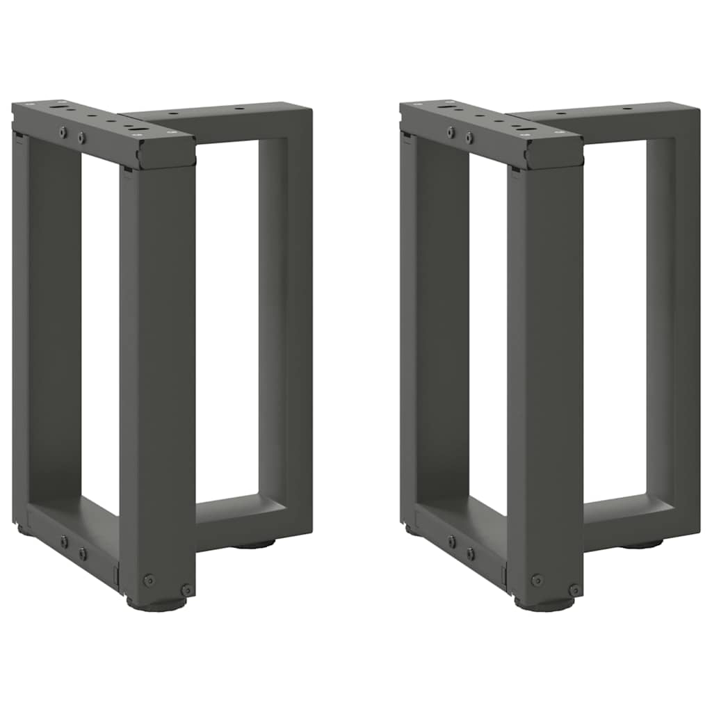 2 db antracitszürke, T-alakú acél dohányzóasztal láb 28x25x(42-43) cm