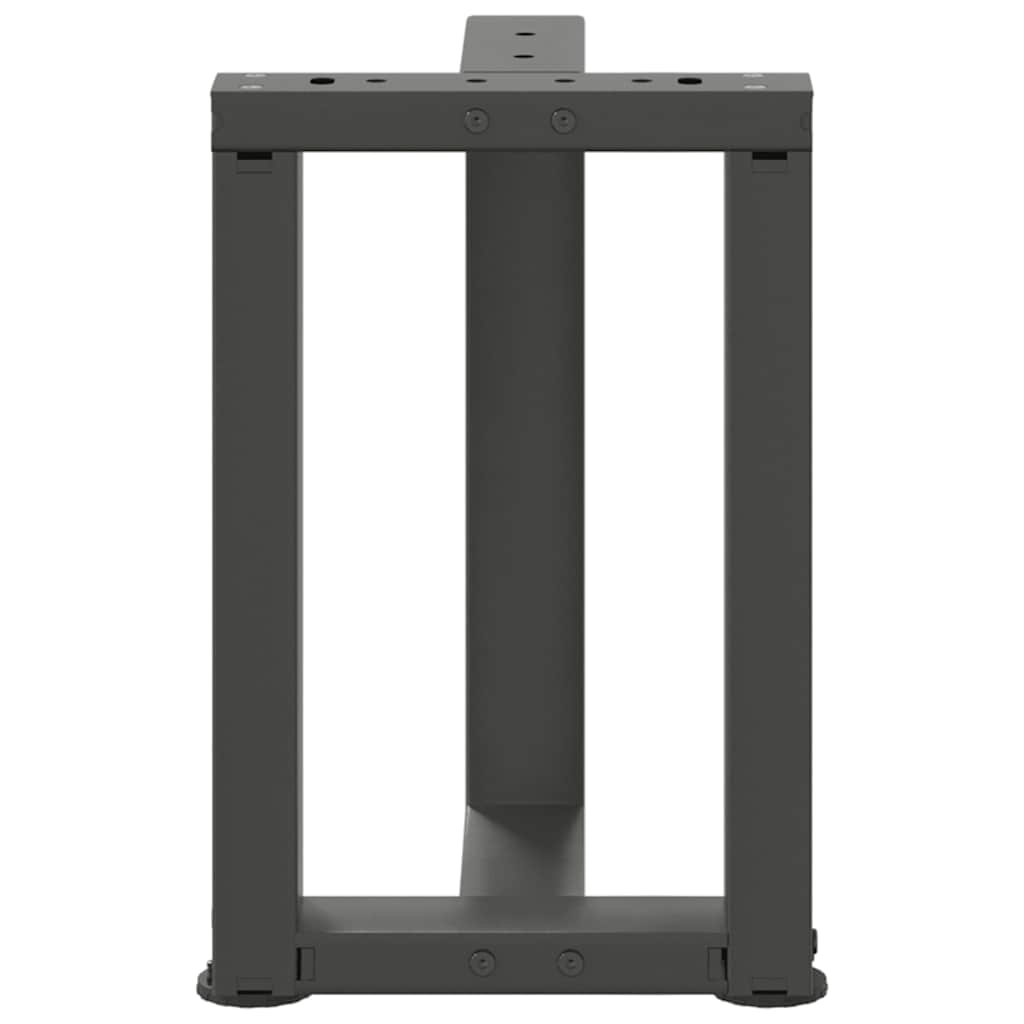 2 db antracitszürke, T-alakú acél dohányzóasztal láb 28x25x(42-43) cm