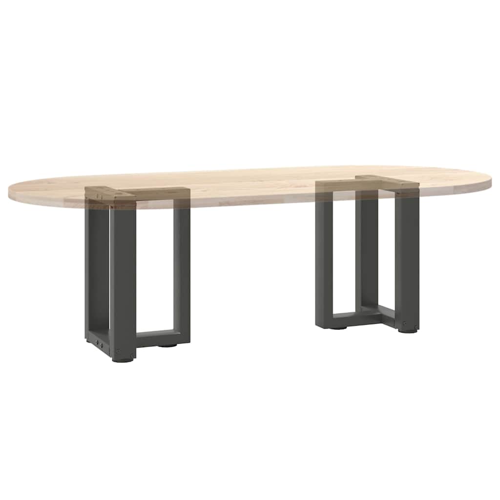 2 db antracitszürke, T-alakú acél dohányzóasztal láb 28x25x(42-43) cm