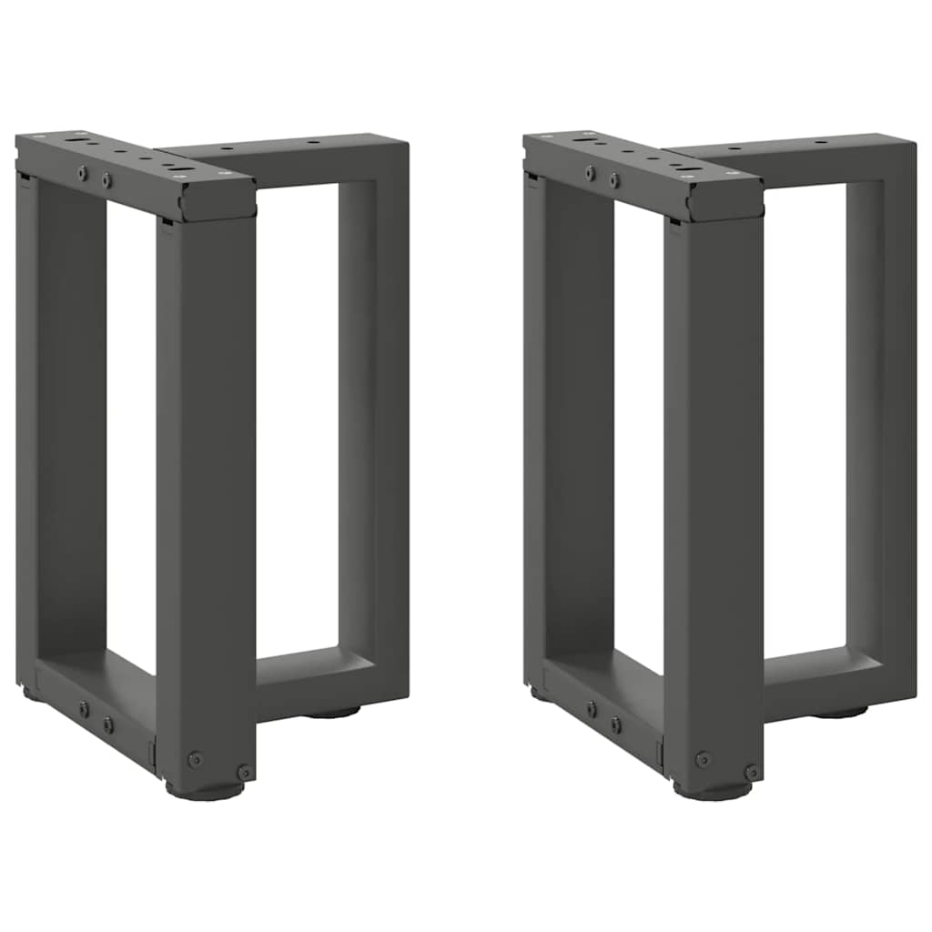 2 db antracitszürke, T-alakú acél dohányzóasztal láb 38x25x(42-43) cm