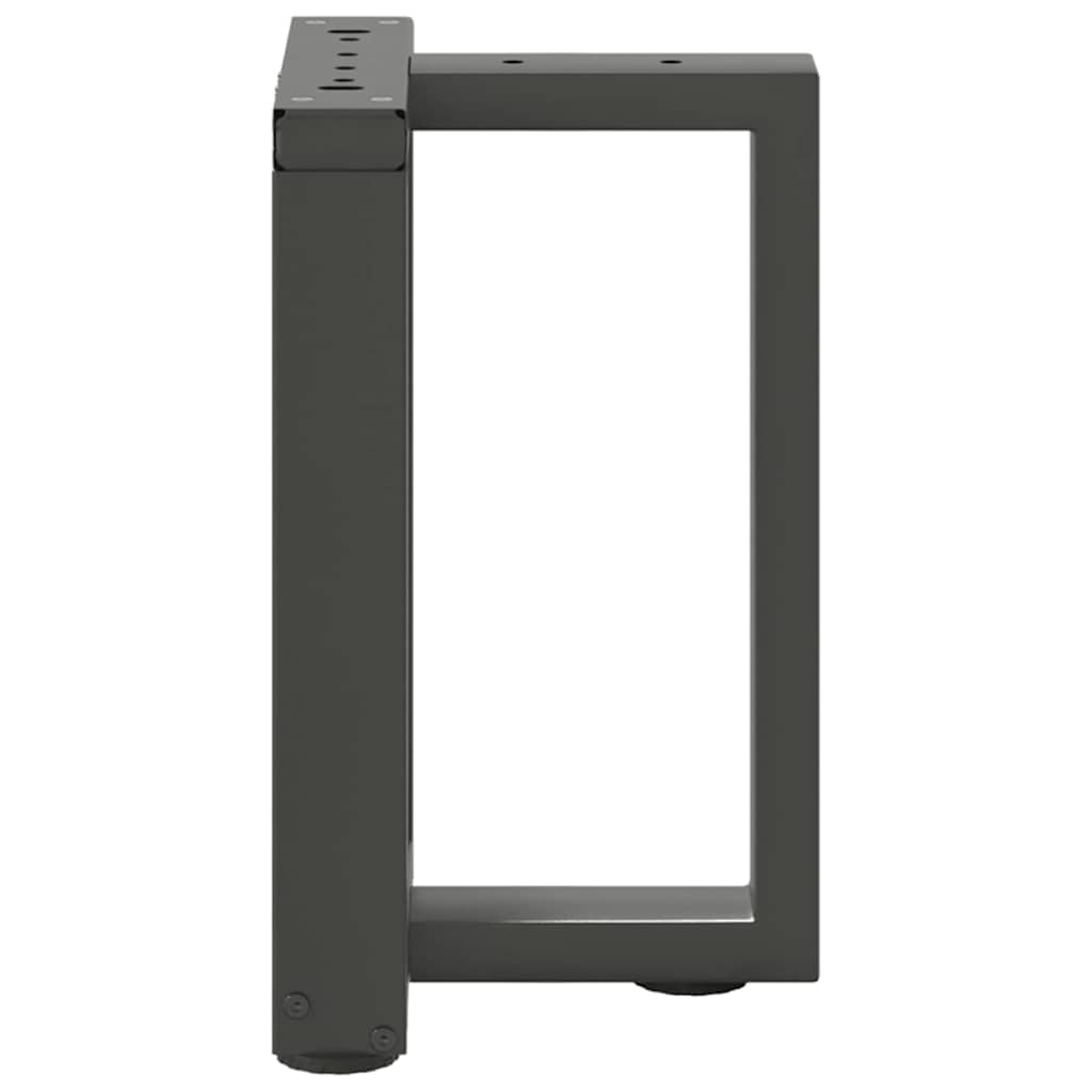 2 db antracitszürke, T-alakú acél dohányzóasztal láb 38x25x(42-43) cm