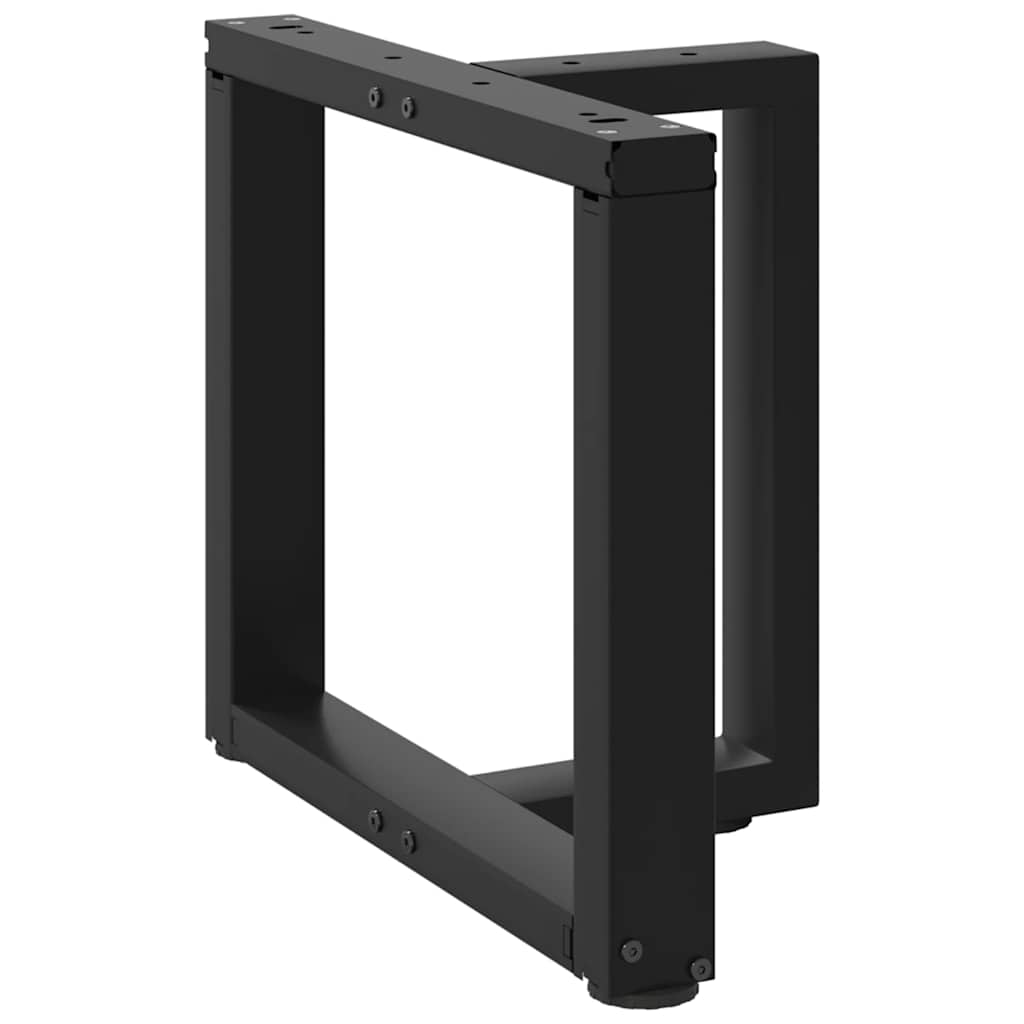 2 db fekete, T-alakú acél dohányzóasztal láb 50x25x(42-43) cm