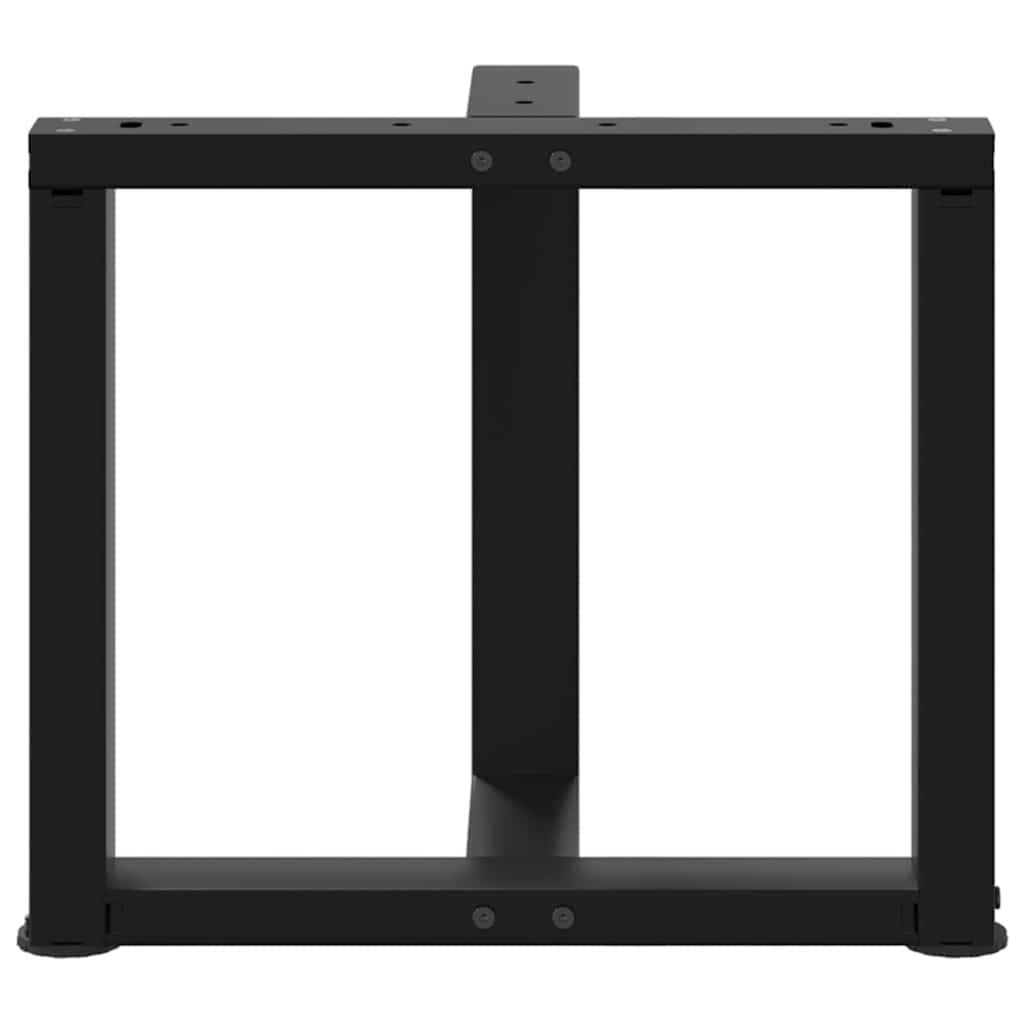 2 db fekete, T-alakú acél dohányzóasztal láb 50x25x(42-43) cm