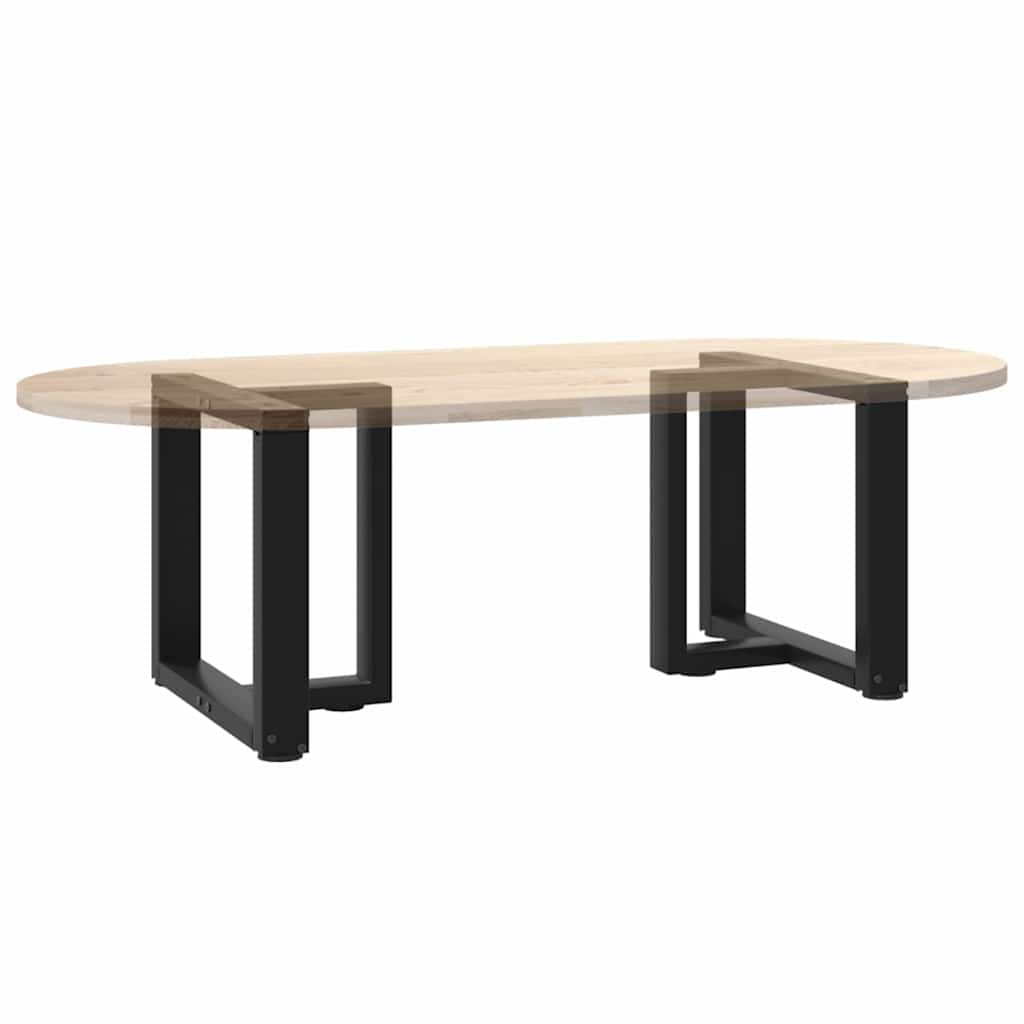 2 db fekete, T-alakú acél dohányzóasztal láb 50x25x(42-43) cm