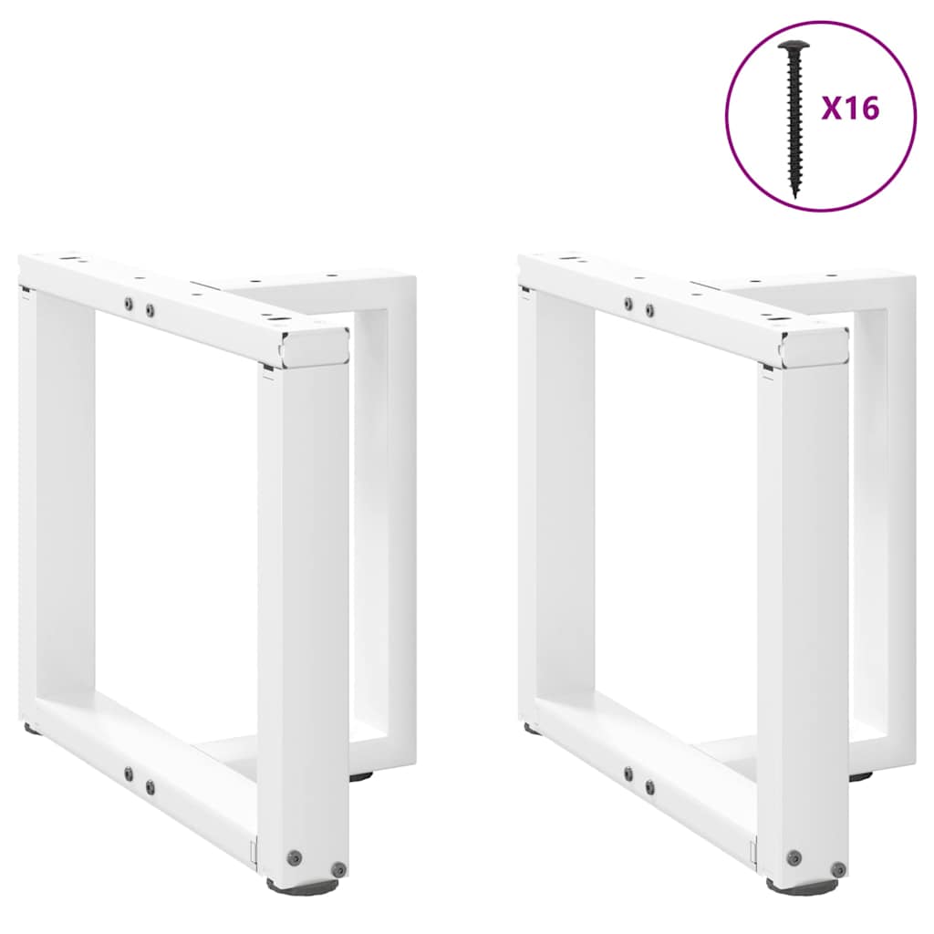 2 db fehér, T-alakú dohányzóasztal láb 50x25x(42-43) cm acél dohányzóasztal láb