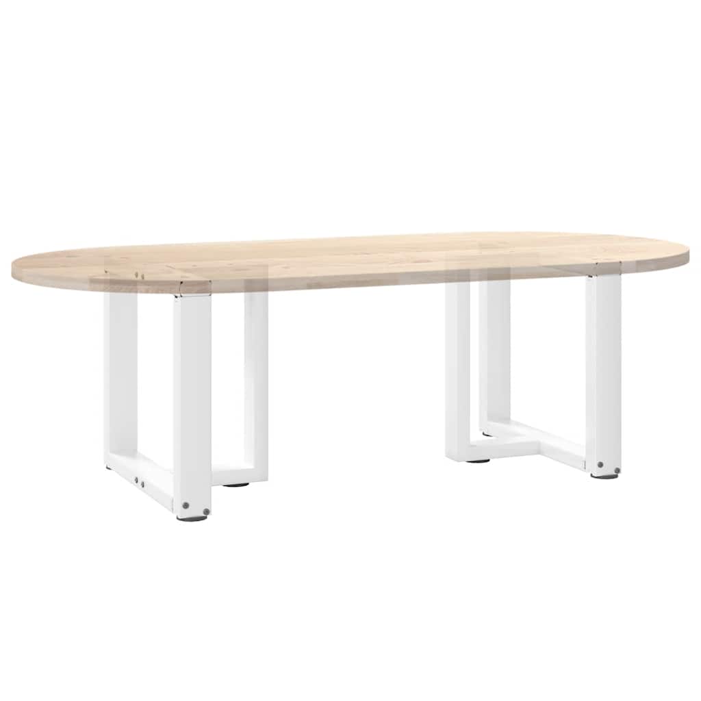2 db fehér, T-alakú dohányzóasztal láb 50x25x(42-43) cm acél dohányzóasztal láb