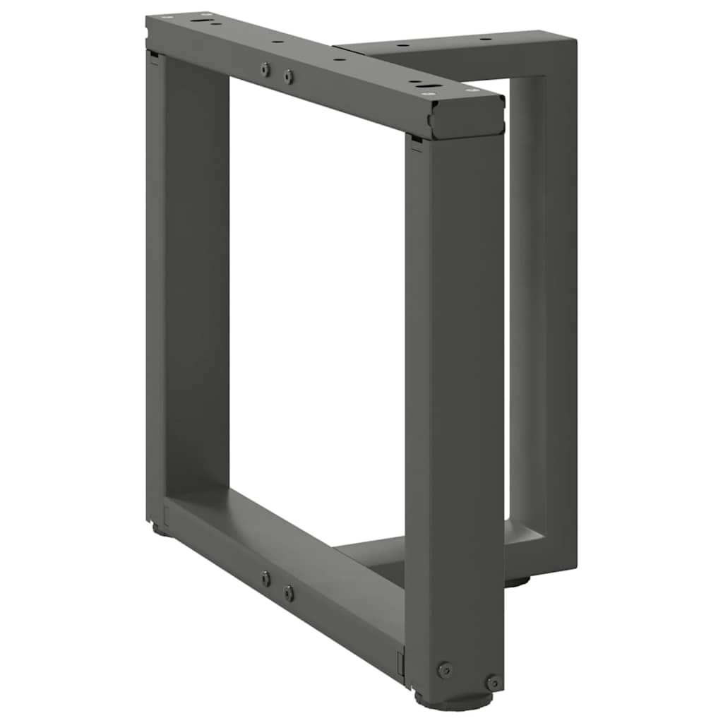 2 db antracitszürke, T-alakú acél dohányzóasztal láb 50x25x(42-43) cm