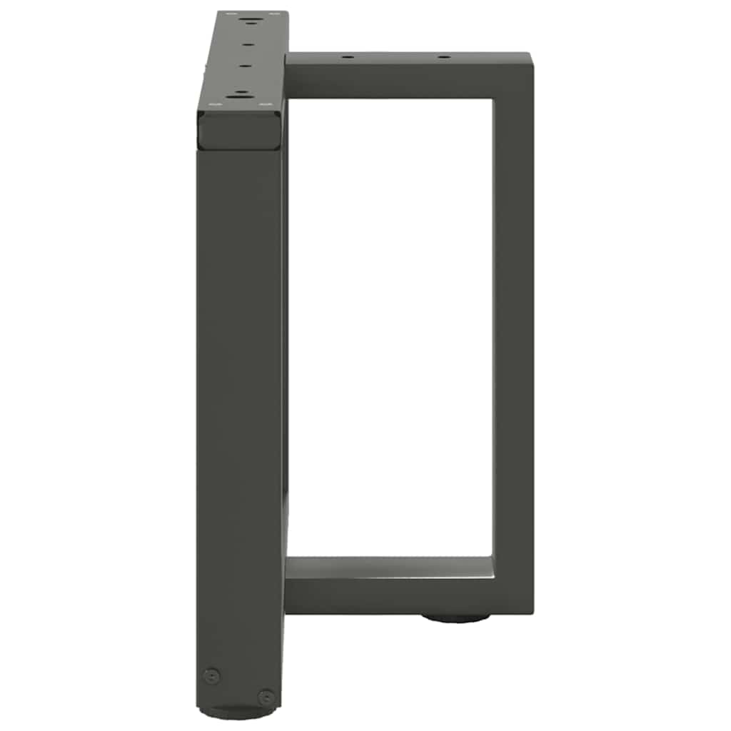 2 db antracitszürke, T-alakú acél dohányzóasztal láb 50x25x(42-43) cm