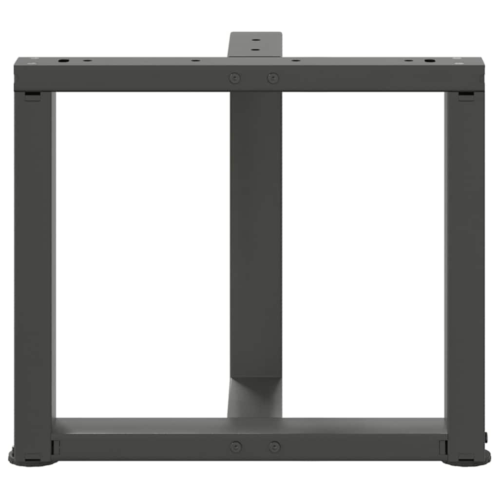 2 db antracitszürke, T-alakú acél dohányzóasztal láb 50x25x(42-43) cm
