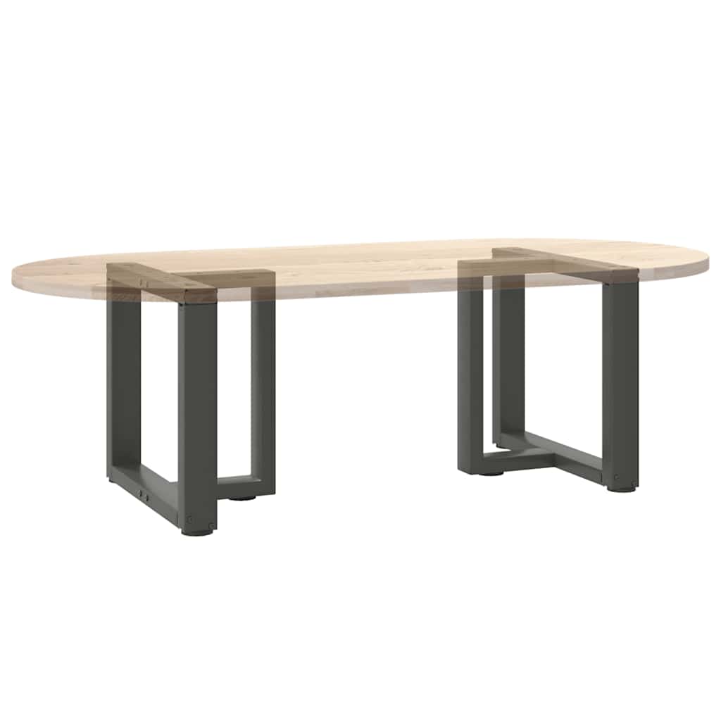 2 db antracitszürke, T-alakú acél dohányzóasztal láb 50x25x(42-43) cm