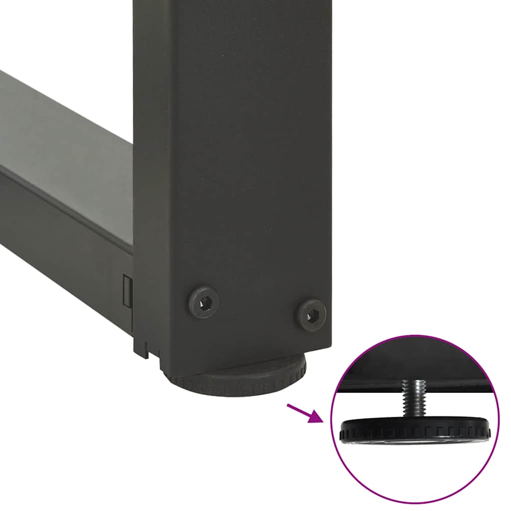 2 db antracitszürke, T-alakú acél dohányzóasztal láb 50x25x(42-43) cm