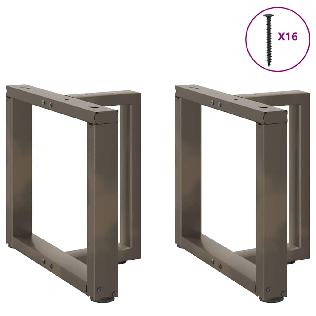 2 db fekete, T-alakú acél dohányzóasztal láb 50x25x(42-43) cm