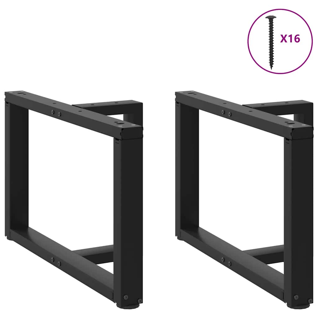 2 db fekete, T-alakú acél dohányzóasztal láb 60x25x(42-43) cm
