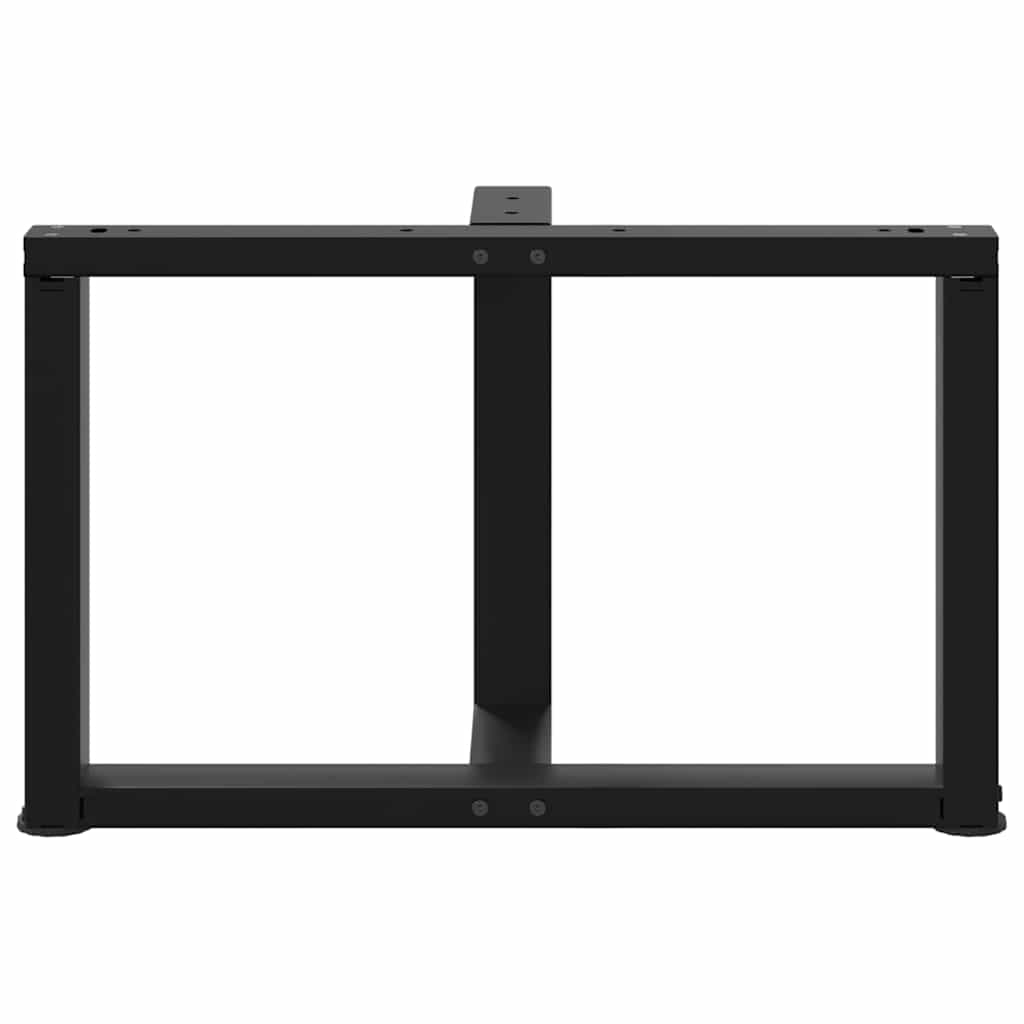 2 db fekete, T-alakú acél dohányzóasztal láb 60x25x(42-43) cm