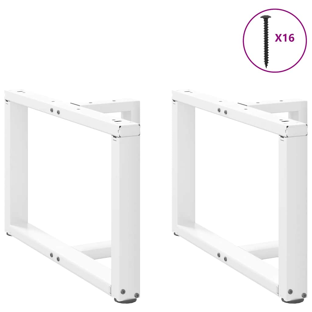 2 db T-alakú dohányzóasztal láb fehér 60x25x(42-43) cm acél dohányzóasztal láb