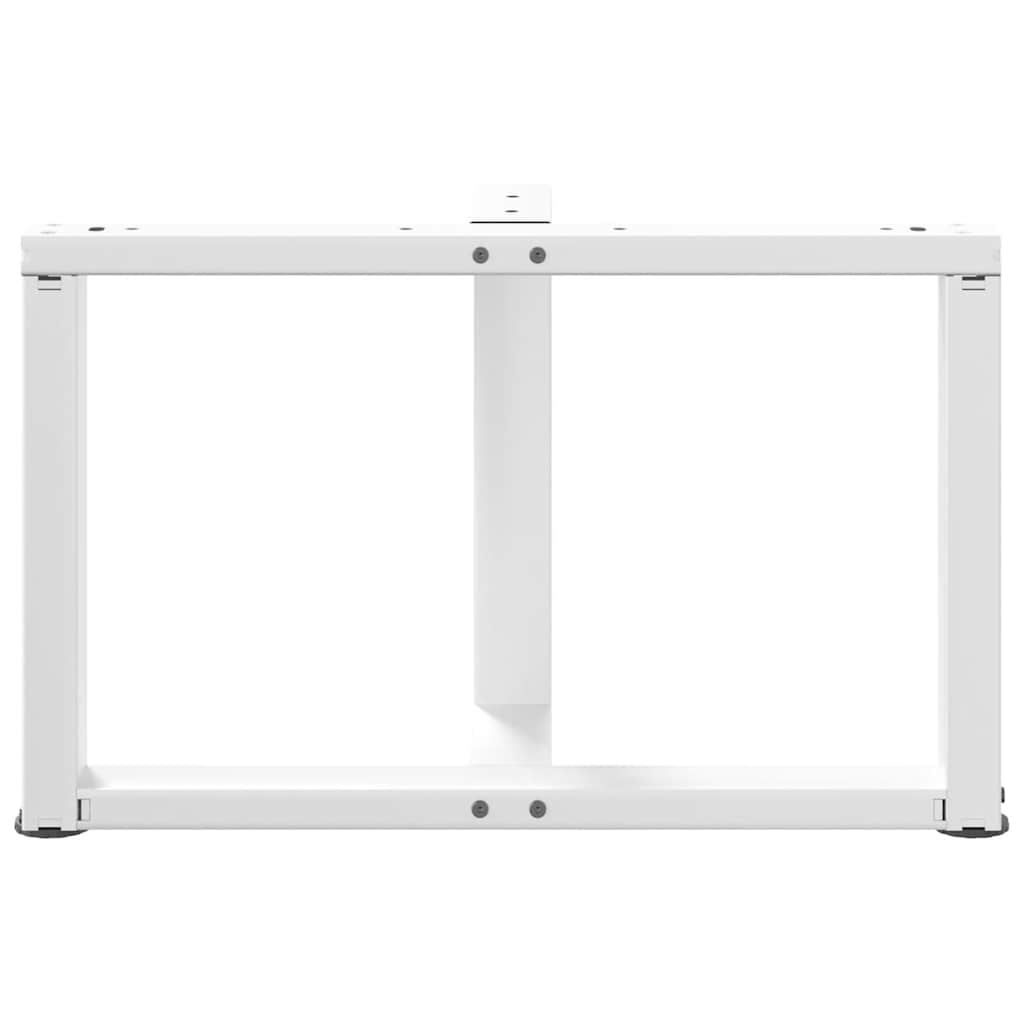2 db T-alakú dohányzóasztal láb fehér 60x25x(42-43) cm acél dohányzóasztal láb