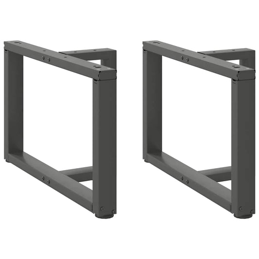 2 db antracitszürke, T-alakú acél dohányzóasztal láb 60x25x(42-43) cm