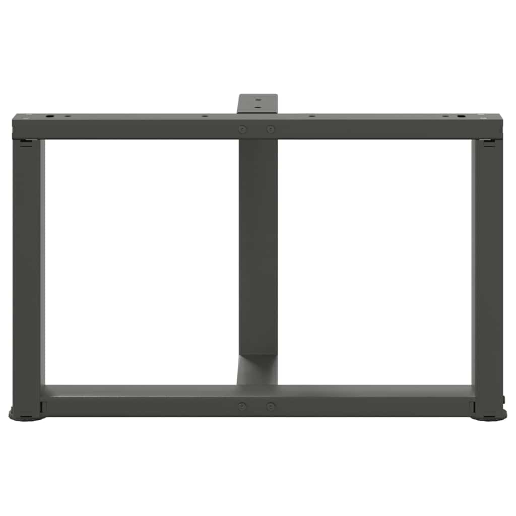 2 db antracitszürke, T-alakú acél dohányzóasztal láb 60x25x(42-43) cm