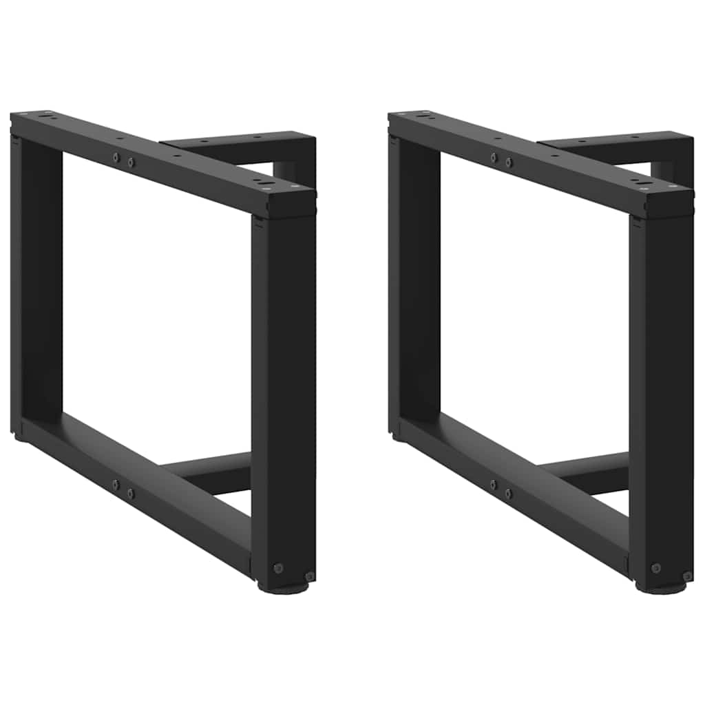 2 db fekete, T-alakú acél dohányzóasztal láb 70x25x(42-43) cm