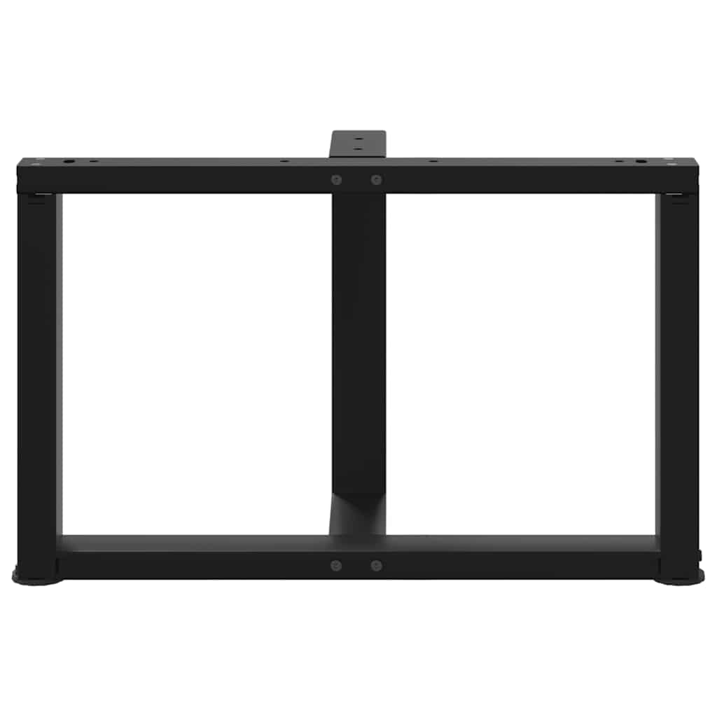 2 db fekete, T-alakú acél dohányzóasztal láb 70x25x(42-43) cm