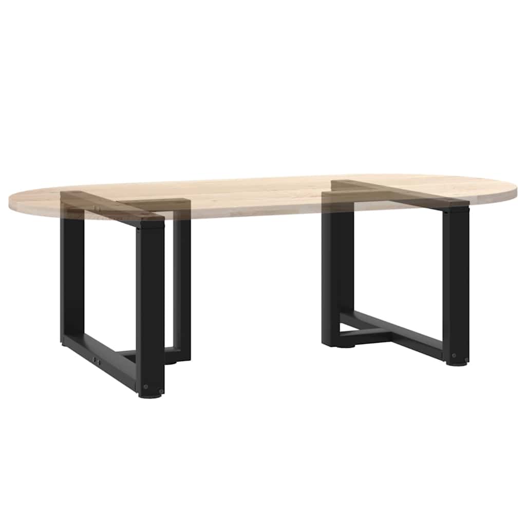 2 db fekete, T-alakú acél dohányzóasztal láb 70x25x(42-43) cm