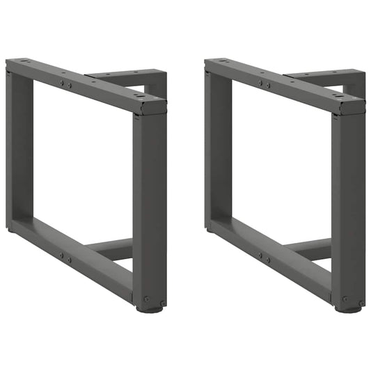 2 db antracitszürke, T-alakú acél dohányzóasztal láb 70x25x(42-43) cm