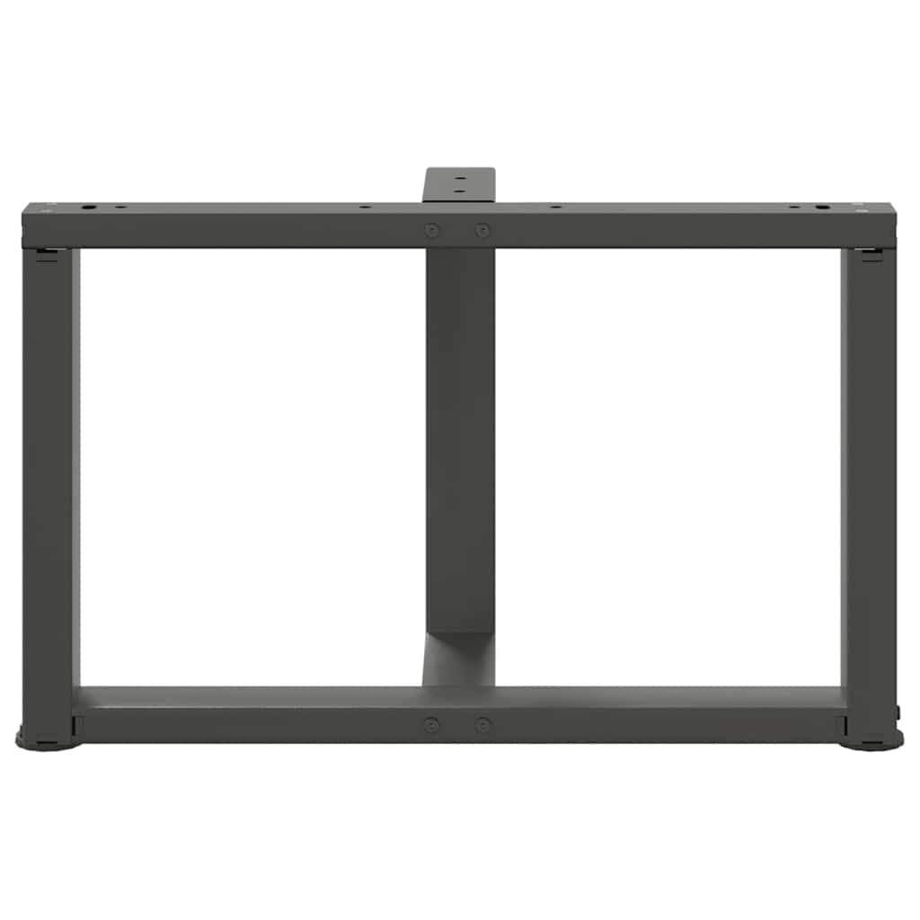 2 db antracitszürke, T-alakú acél dohányzóasztal láb 70x25x(42-43) cm