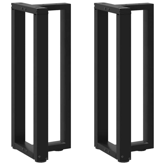 2 db fekete, T-alakú acél konzolasztal láb 25x28x(72-73) cm