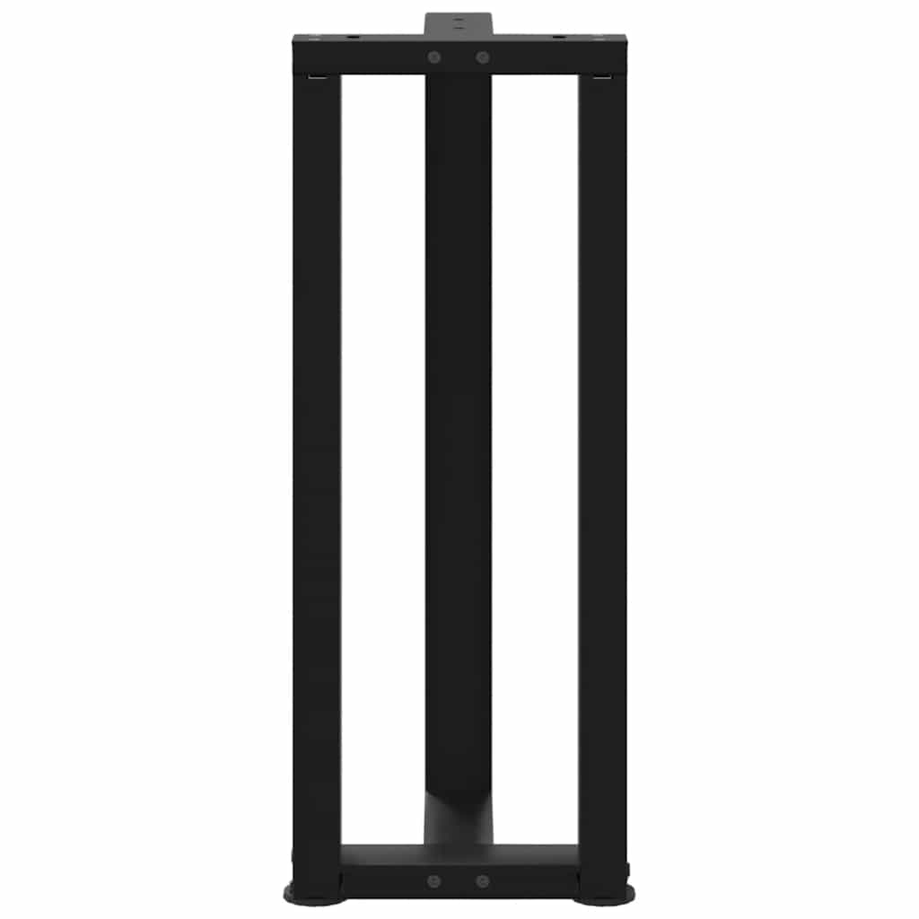 2 db fekete, T-alakú acél konzolasztal láb 25x28x(72-73) cm