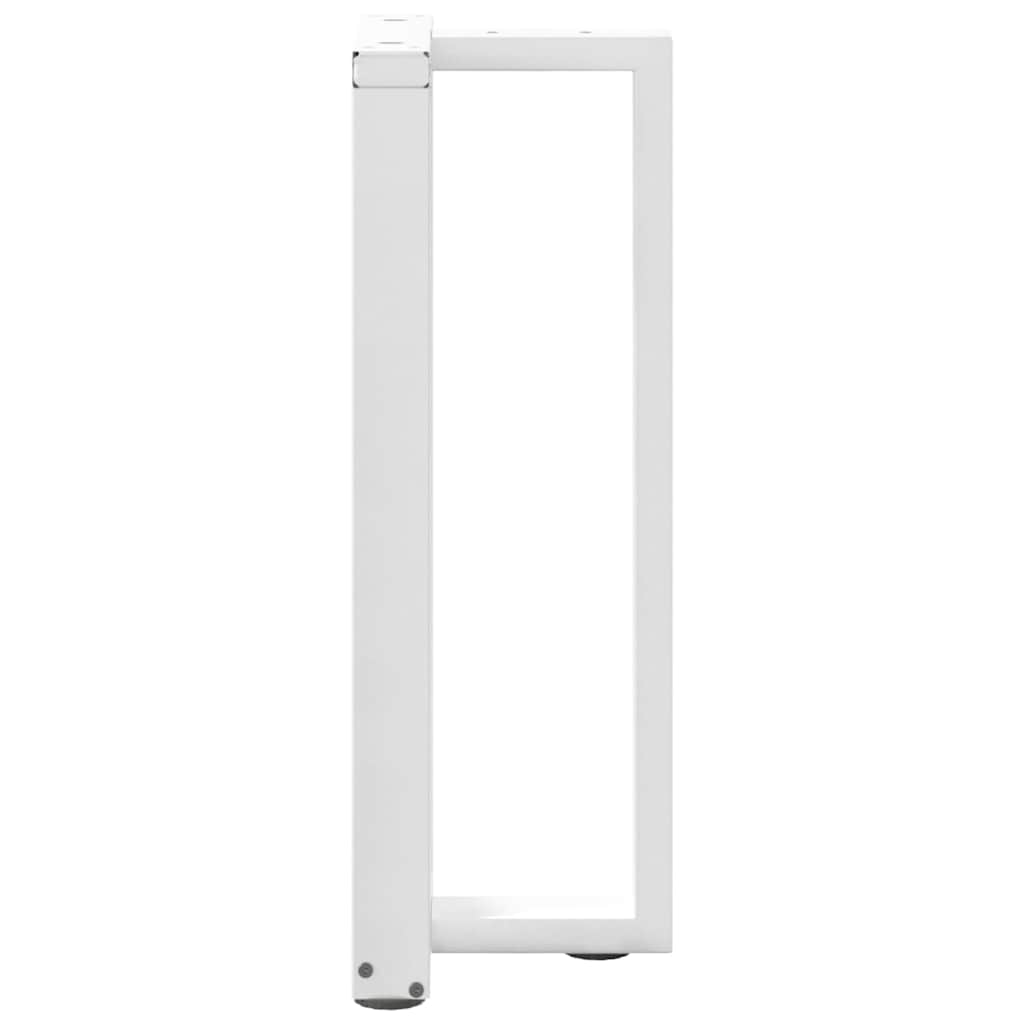 2 db fehér, T-alakú acél konzolasztal láb 25x28x(72-73) cm