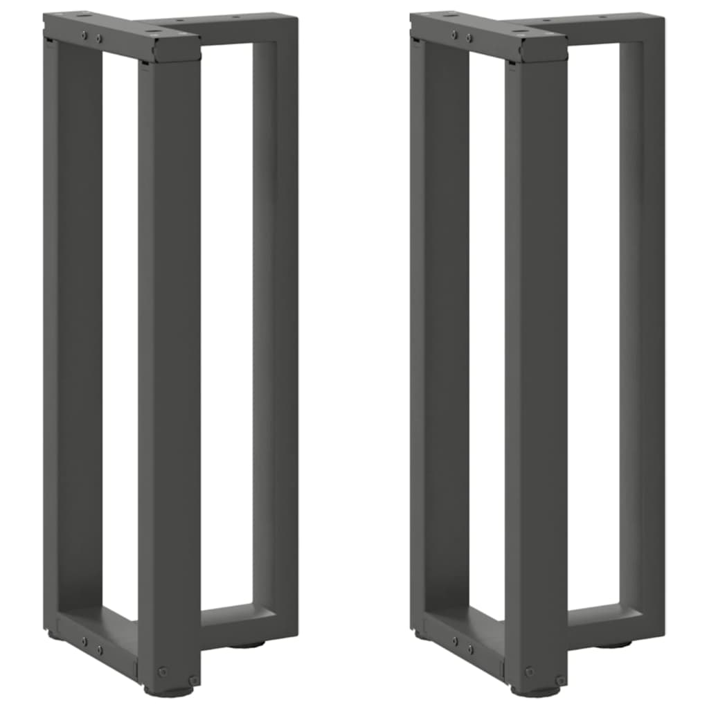 2 db antracitszürke T-alakú acél konzolasztal láb 25x28x(72-73) cm
