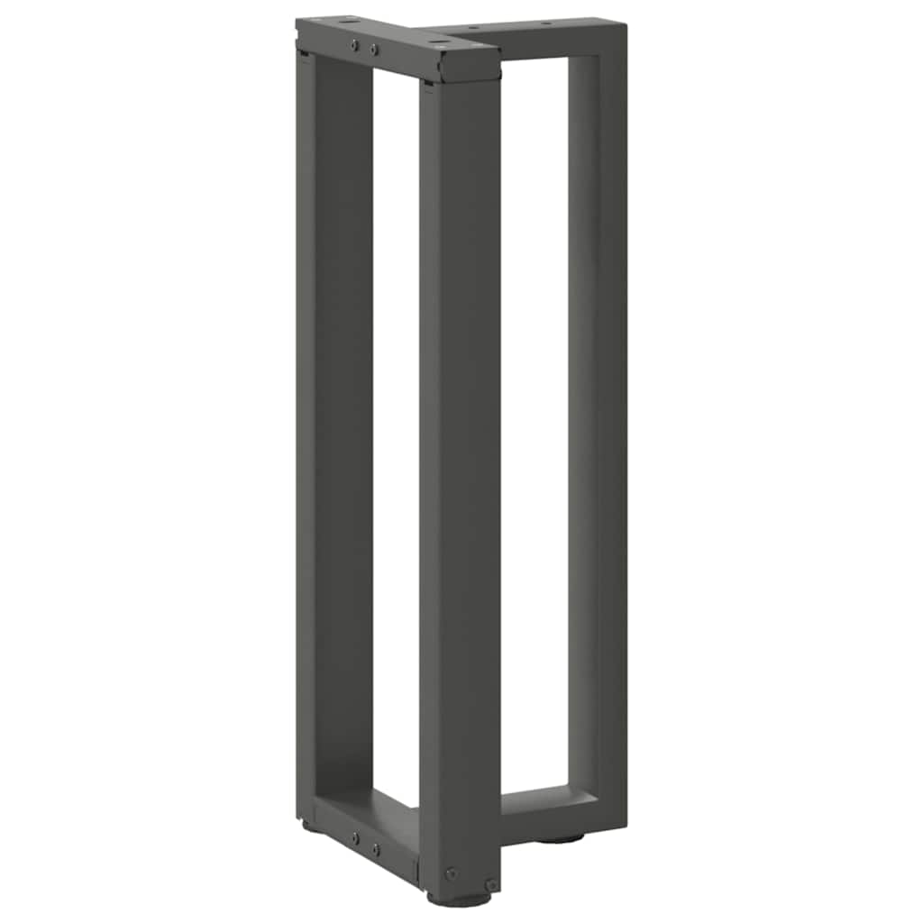 2 db antracitszürke T-alakú acél konzolasztal láb 25x28x(72-73) cm