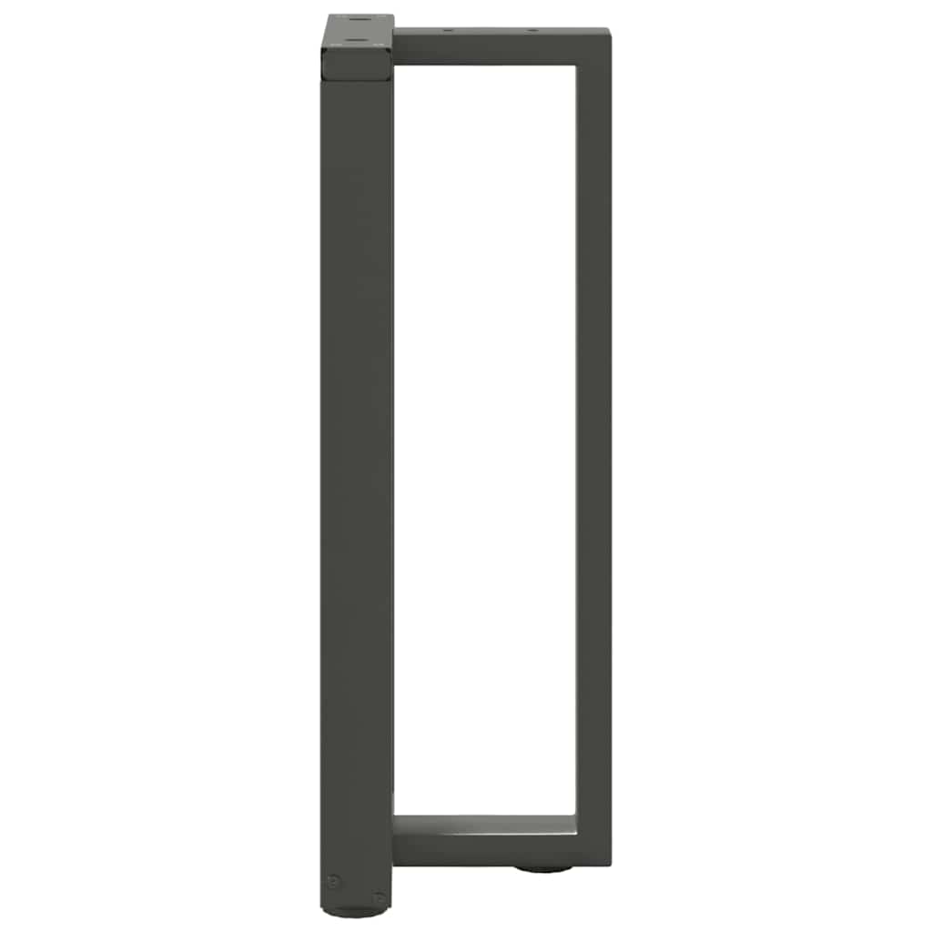 2 db antracitszürke T-alakú acél konzolasztal láb 25x28x(72-73) cm