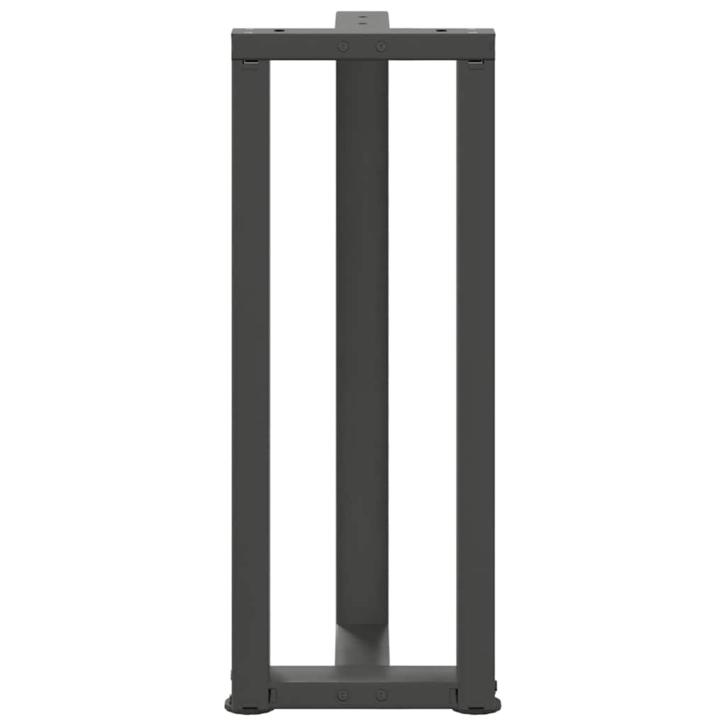 2 db antracitszürke T-alakú acél konzolasztal láb 25x28x(72-73) cm