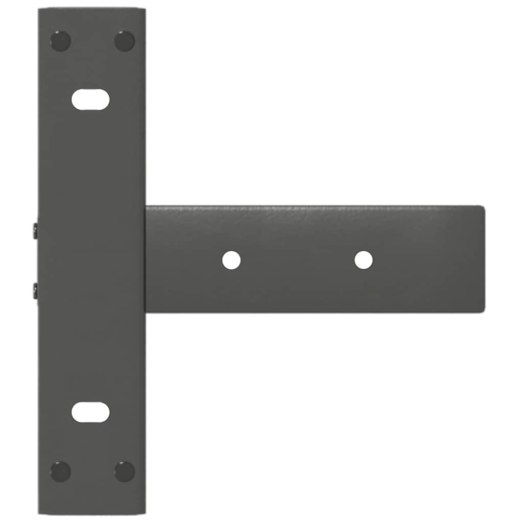2 db antracitszürke T-alakú acél konzolasztal láb 25x28x(72-73) cm