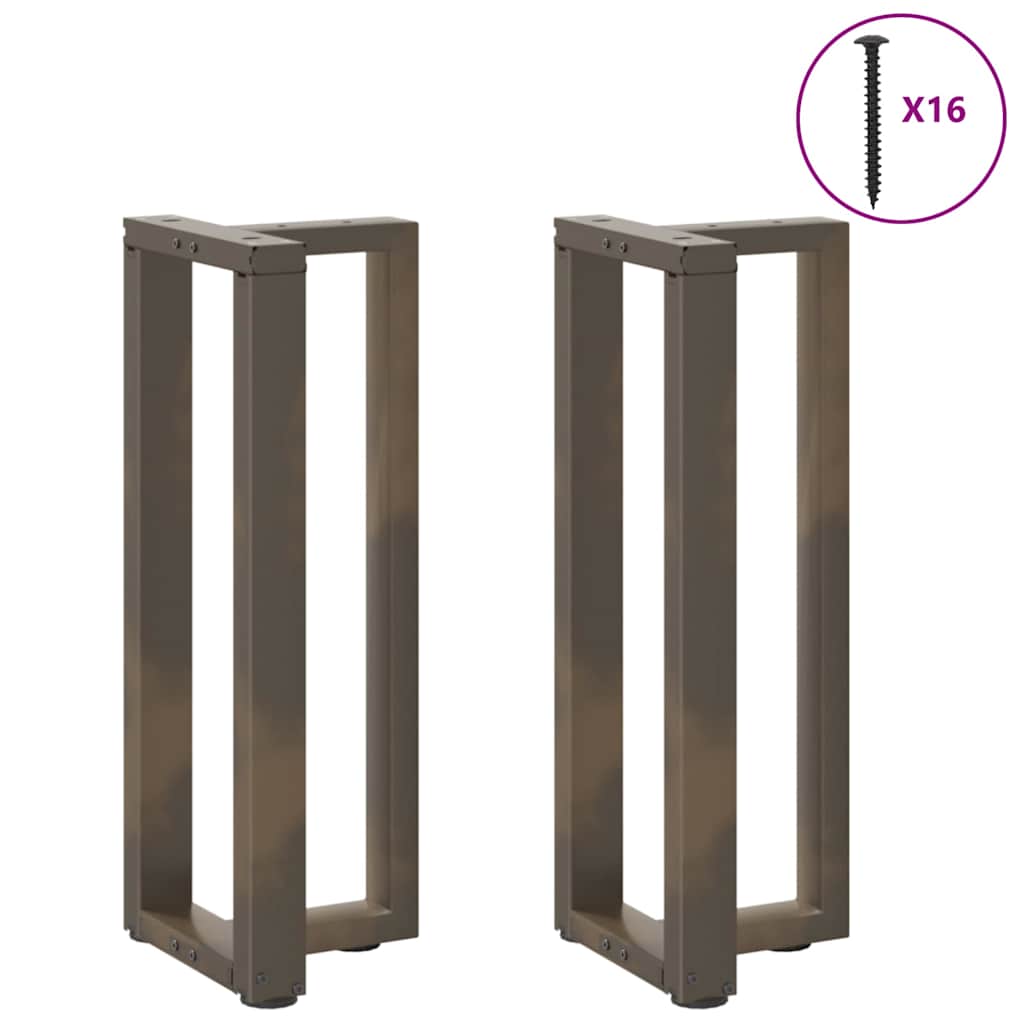2 db fekete, T-alakú acél konzolasztal láb 25x28x(72-73) cm